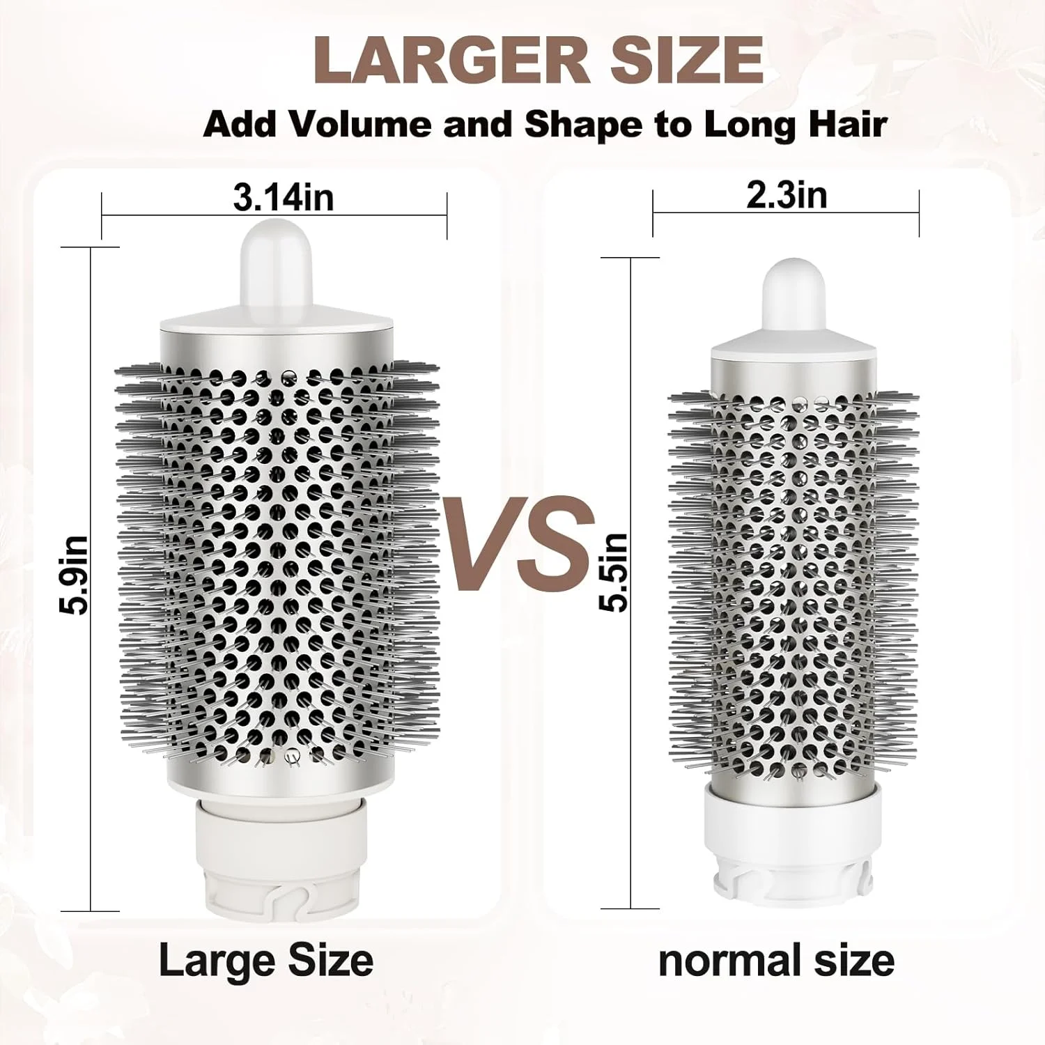 سری برس گرد بزرگ PUREGUST برای سشوار Shark FlexStyle، برس حالت دهنده حجیم کننده گرد بیضی شکل بزرگتر جامبو برای موهای صاف، موج دار، فر و مجعد، نقره ای سری برس گرد بزرگ PUREGUST برای سشوار Shark FlexStyle، برس حالت دهنده حجیم کننده گرد بیضی شکل بزرگتر جامبو برای موهای صاف، موج دار، فر و مجعد، نقره ای