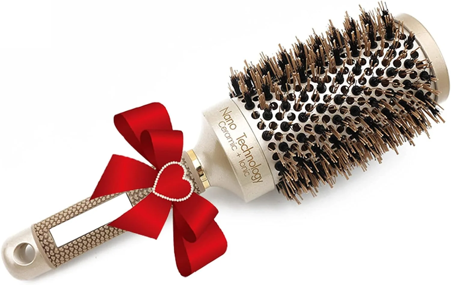 برس گرد مو، برس حالت دهنده موی سرامیکی برای خشک کردن، حالت دادن، فر کردن، صاف کردن، محافظت از مو، افزایش حجم و درخشندگی مو (53 میلی متر)