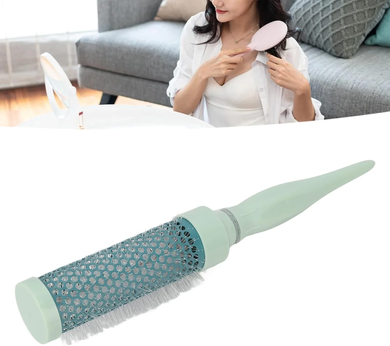 برس گرد مو، ابزار برس حالت دهنده سالن خانگی برای خشک کردن، فر کردن و صاف کردن مو (1.5 اینچ) برس گرد مو، ابزار برس حالت دهنده سالن خانگی برای خشک کردن، فر کردن و صاف کردن مو (1.5 اینچ)