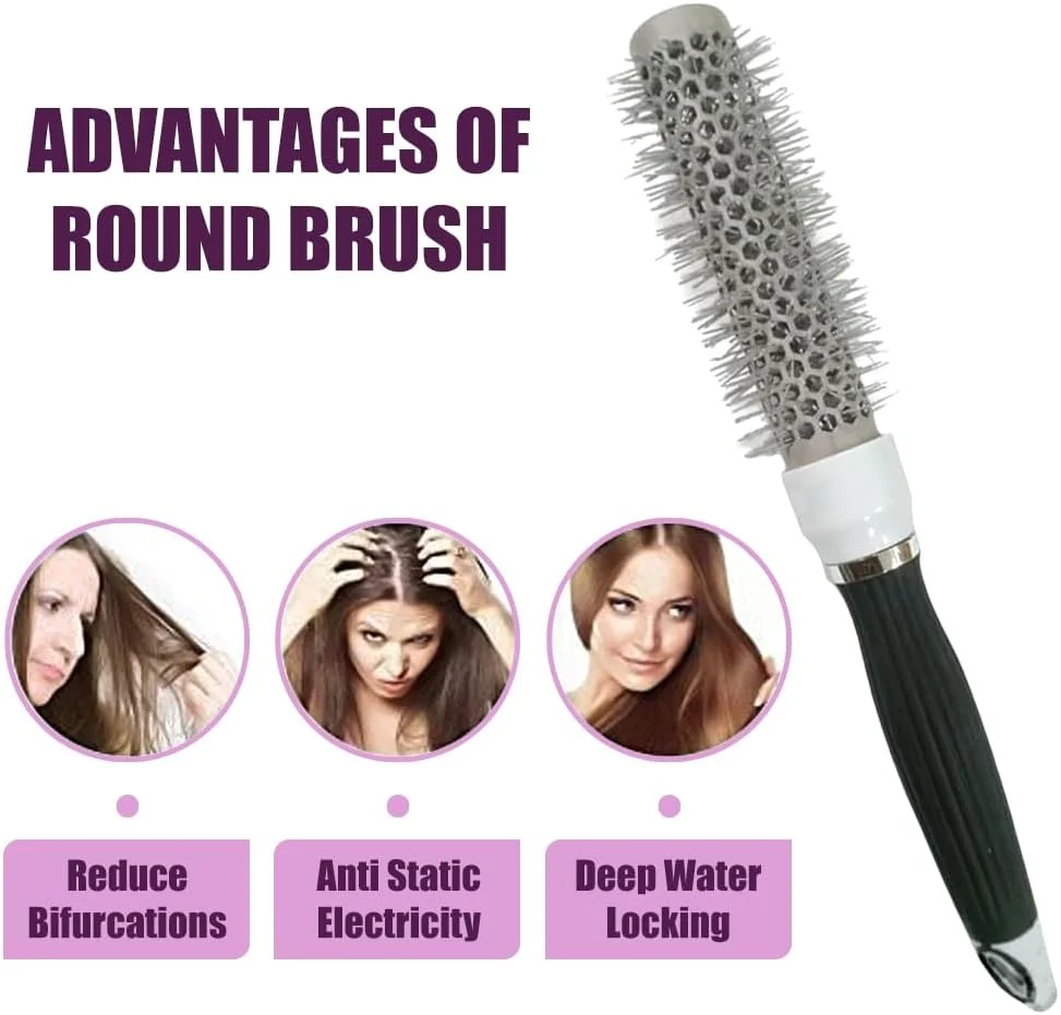 برس گرد حرارتی نانو یونی DXN سیور اند فیور، دسته پلاستیکی با موهای نایلونی، برس حرارتی فر کننده مو، ضد وز و درخشان کننده مو، حالت دهنده و حجم دهنده، مناسب برای زنان، مردان و کودکان برس گرد حرارتی نانو یونی DXN سیور اند فیور، دسته پلاستیکی با موهای نایلونی، برس حرارتی فر کننده مو، ضد وز و درخشان کننده مو، حالت دهنده و حجم دهنده، مناسب برای زنان، مردان و کودکان