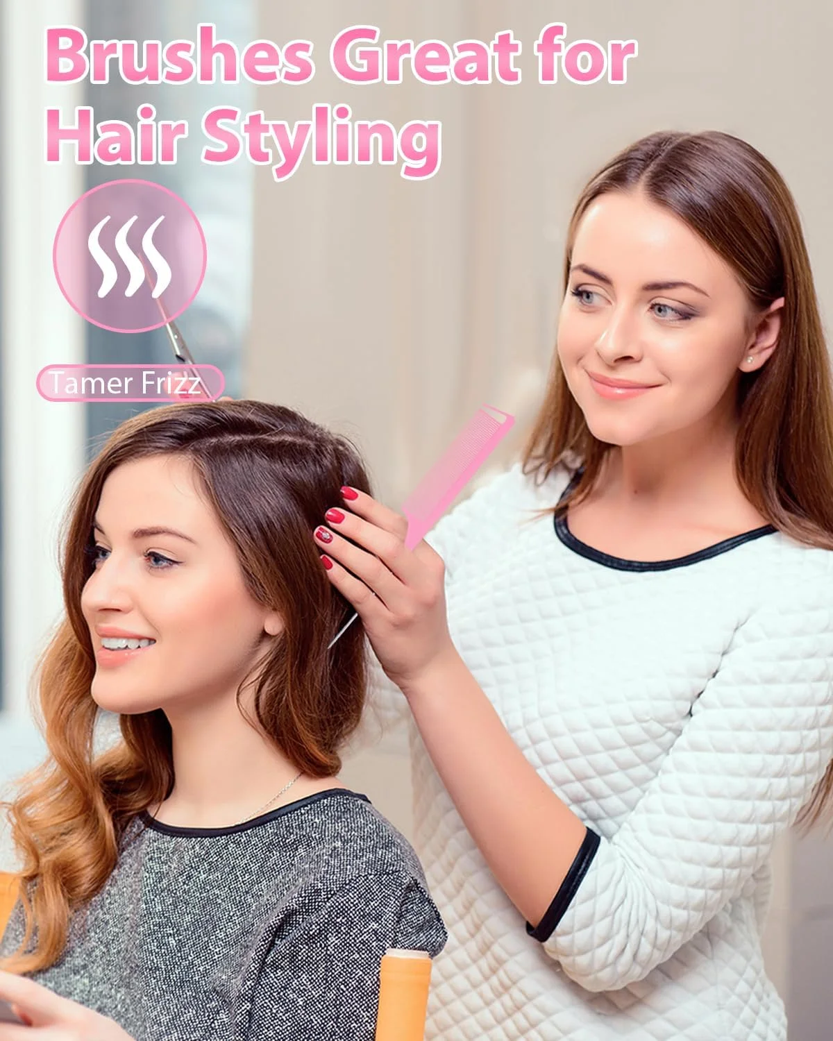 ست برس موی Samnyte برای حالت دادن به مو، برس لبه مو، شانه مو 3 عددی، شانه دم موشی برای جدا کردن مو، شانه پوش دهنده برای حجم دادن به مو، برس لبه برای حالت دادن به موهای مشکی ست برس موی Samnyte برای حالت دادن به مو، برس لبه مو، شانه مو 3 عددی، شانه دم موشی برای جدا کردن مو، شانه پوش دهنده برای حجم دادن به مو، برس لبه برای حالت دادن به موهای مشکی