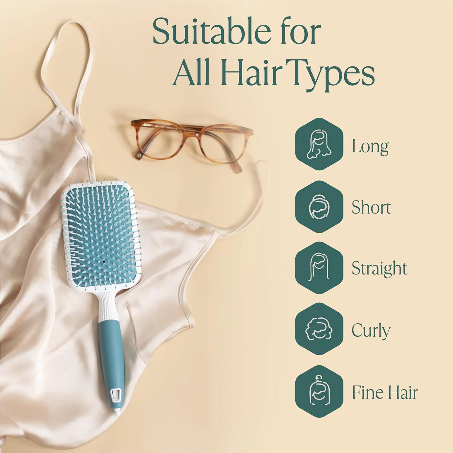 برس پارویی نرم آغشته به مواد معدنی یونی - برس صاف کننده ضد الکتریسیته ساکن برای حالت دادن به مو، خشک کردن با سشوار، صاف کردن - موهای نایلونی ملایم، دسته راحت و آسان توسط اوسنسیا (پارویی)