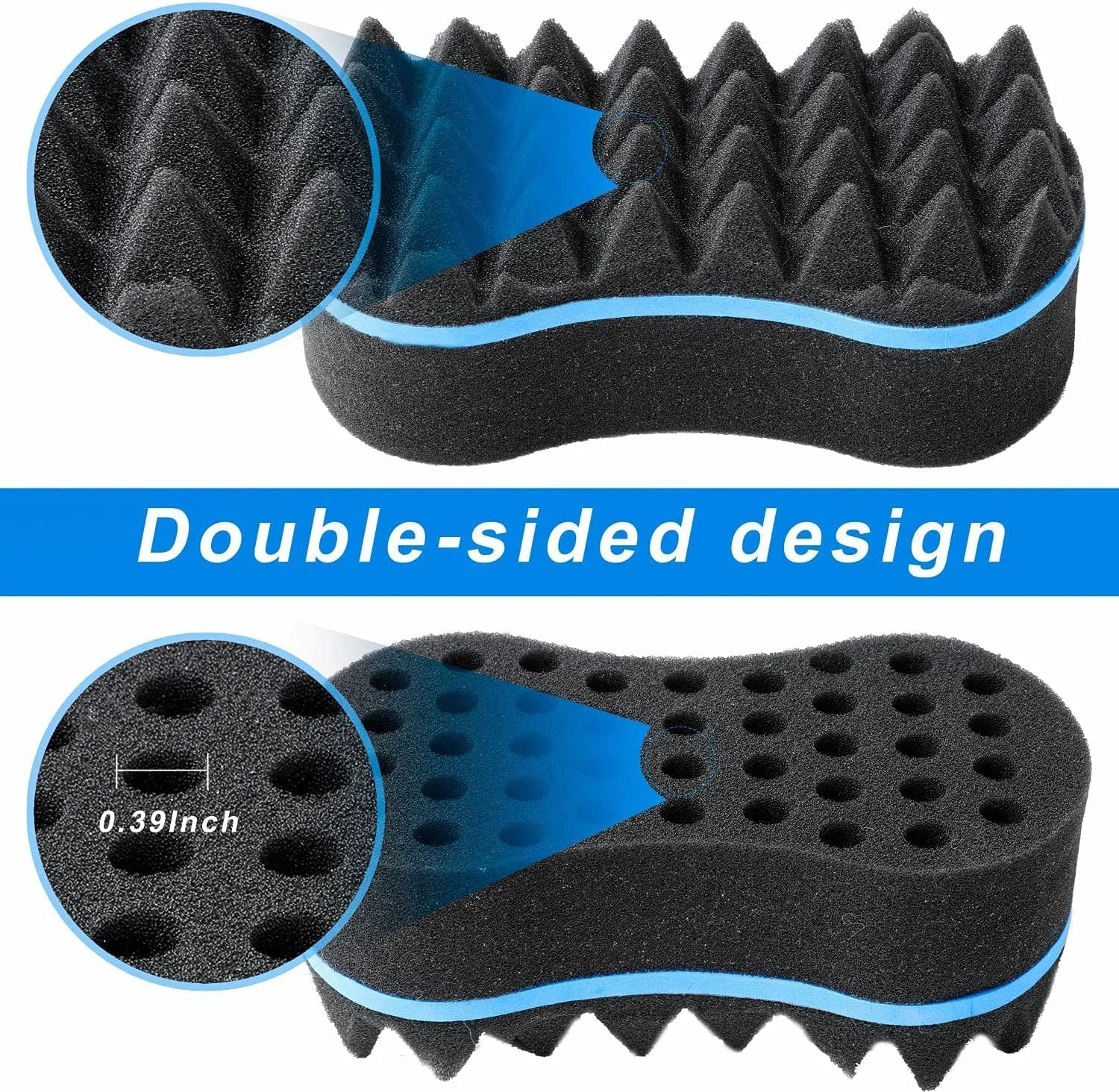 مجموعه حالت دهنده مو 3 تکه Supaze برای همه - برس فر کننده، اسفنج پیچشی برای موهای بافت دار به همراه شانه فلزی