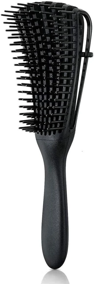 برس فر کننده مو SUKILO برای موهای فر آفریقایی 3a-4c، برس باز کننده گره برای موهای طبیعی، موج دار، خیس، خشک، ضخیم، بلند فر با دسته لاستیکی ارگونومیک (مشکی)