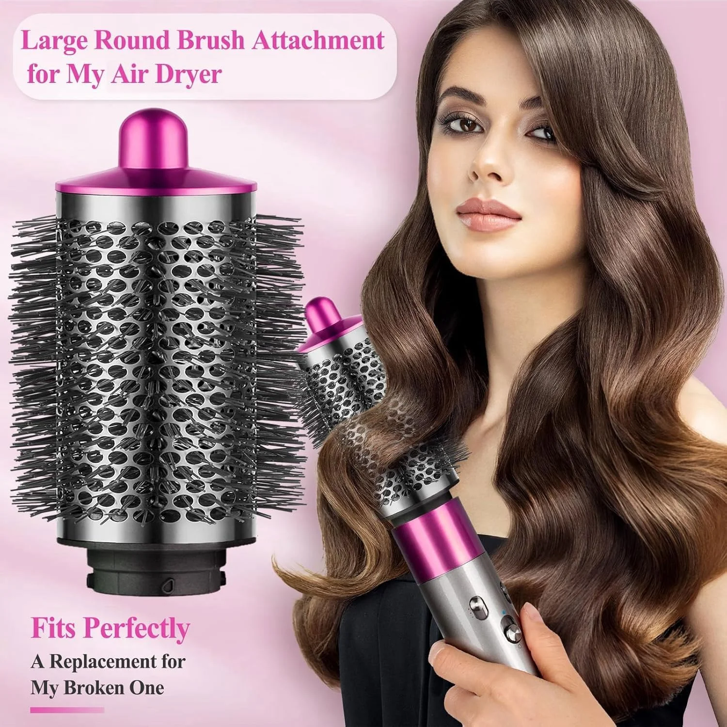 برس گرد حجم دهنده TERRIFI برای حالت دهنده مو Dyson Airwrap، قسمت اتصال فر کننده، شماره قطعه 969489-01 970750-01