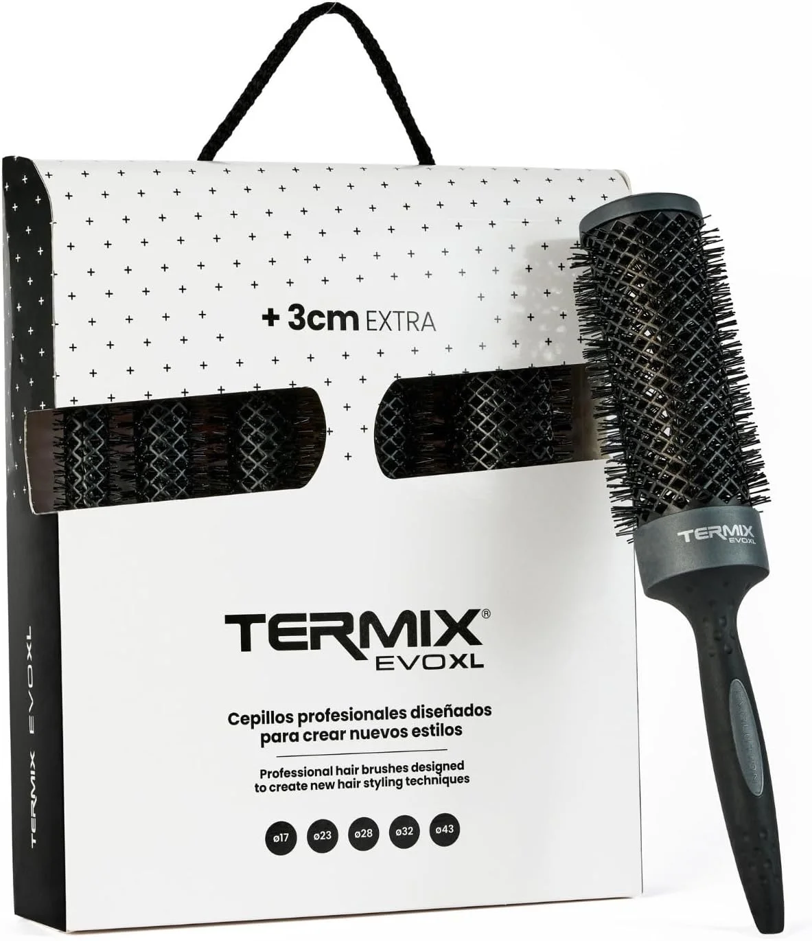 برس حرارتی گرد ترمیکس Evolution XL با لوله سرامیکی 3 سانتی متری بلندتر برای موهای بلند، زمان خشک شدن را به لطف الیاف یونیزه شده و لوله نچسب کاهش می دهد. بسته 5 عددی برس