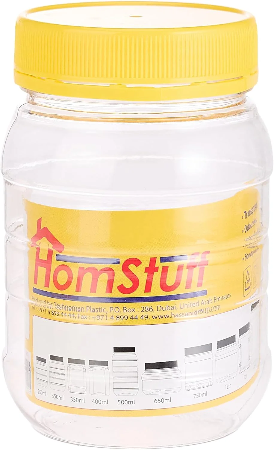 ظرف درب‌دار گرد دهان گشاد Homstuff، 350 میلی‌لیتر، ست 6 عددی ظروف نگهداری 350 میلی‌لیتری، ظرف شفاف برای نگهداری حبوبات، غلات، مواد غذایی خشک و ادویه جات برای نظم دهی آشپزخانه