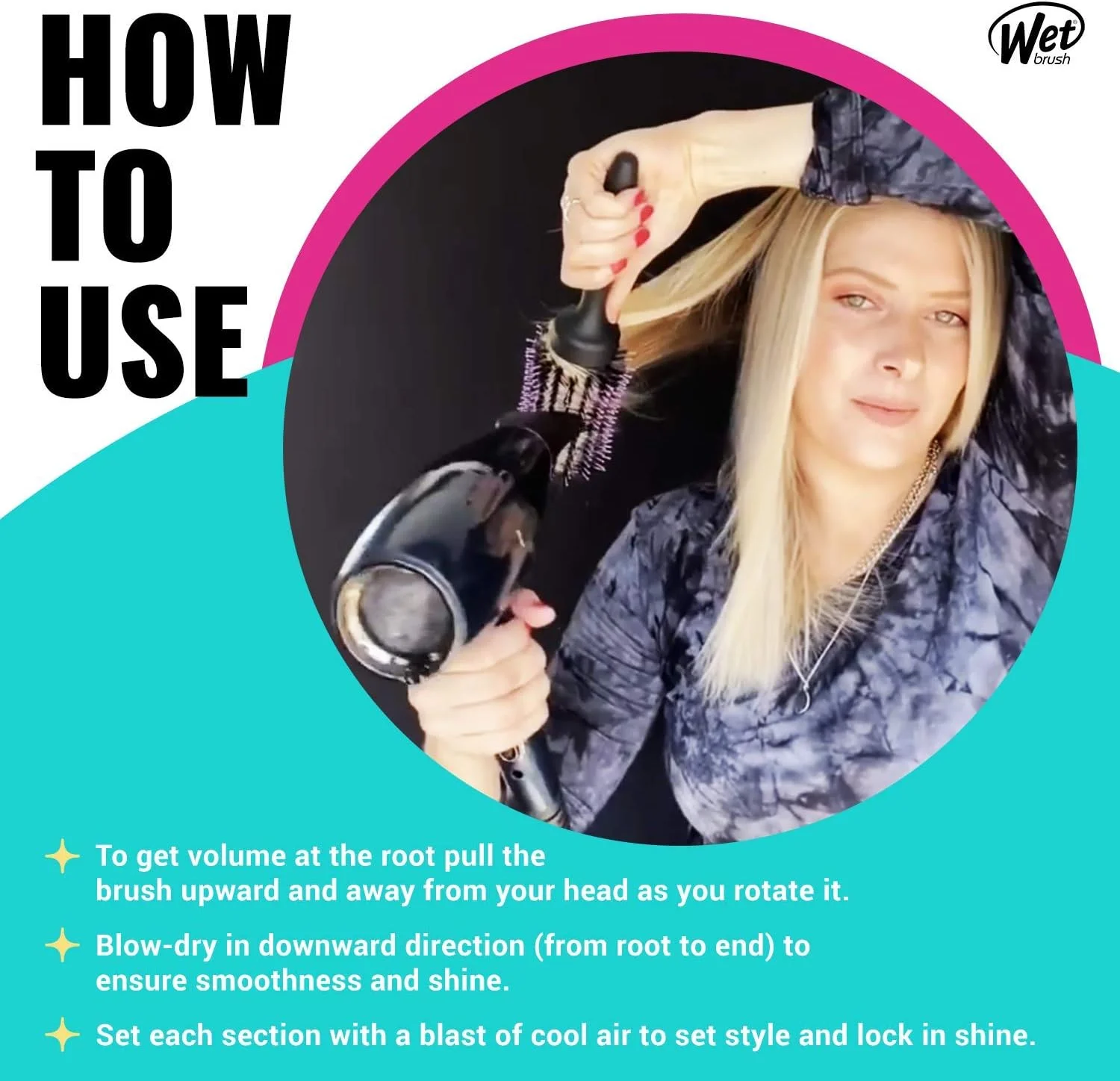 برس گرد حالت دهنده و صاف کننده مو وت براش - مناسب برای انواع مو - یک براشینگ بی نقص با درد، تلاش و شکستگی کمتر - طراحی باز برای خشک شدن سریعتر برس گرد حالت دهنده و صاف کننده مو وت براش - مناسب برای انواع مو - یک براشینگ بی نقص با درد، تلاش و شکستگی کمتر - طراحی باز برای خشک شدن سریعتر