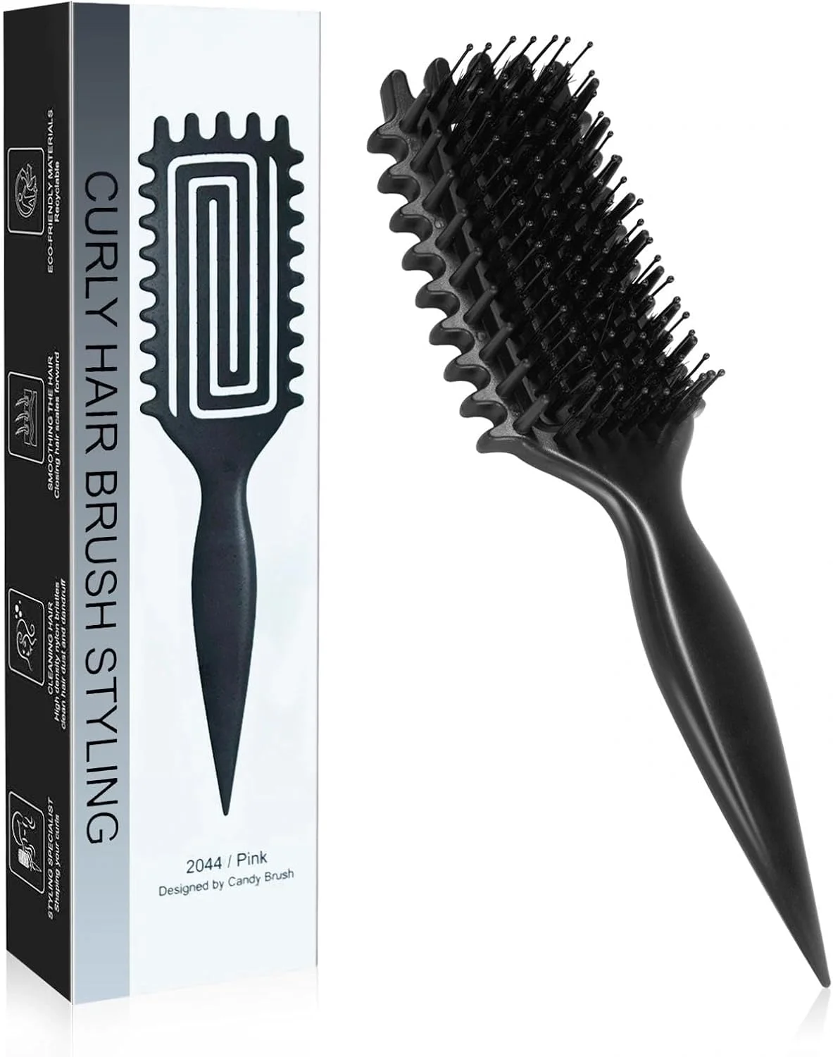 برس فر کننده مو زیکنیس، برس مو فرفری با دسته ارگونومیک، برس مو برای شانه کردن و حالت دادن، مناسب برای خانم ها و آقایان، کاهش کشیدگی و از بین رفتن فر، برای فرهای مد روز و مشخص (مشکی)