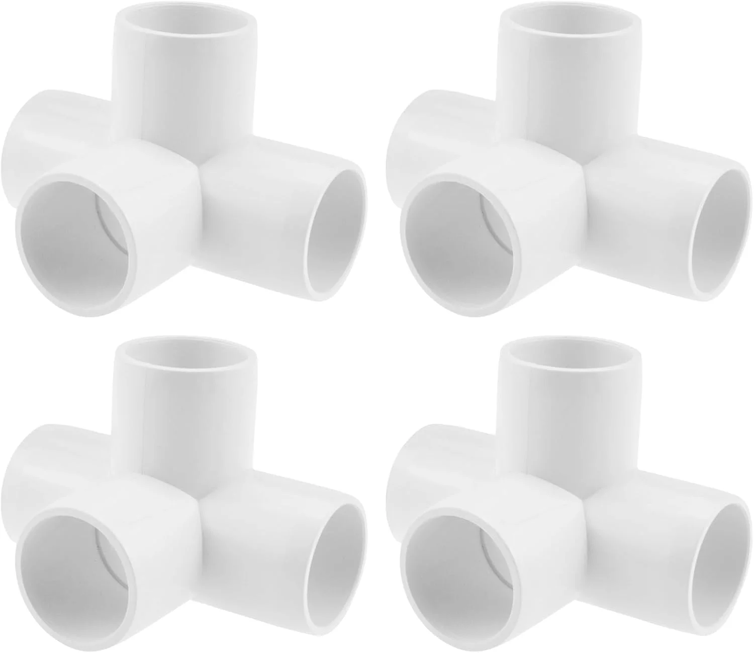 اتصال PVC چهارراهه SDTC Tech سایز 1/2 اینچ، اتصالات زانویی لوله درجه مبلمان برای قفسه PVC DIY، سازه پشتیبانی باغ، قاب ذخیره سازی، سفید - بسته 4 عددی