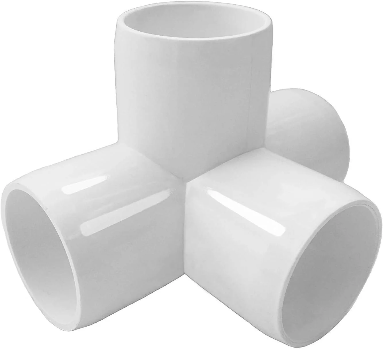 اتصالات سه راهی PVC چهار طرفه SELLERS360 سایز 1/2 اینچ - ساخت مبلمان PVC بادوام - اتصالات زانویی PVC [بسته 12 عددی] (1/2 اینچ چهار طرفه)