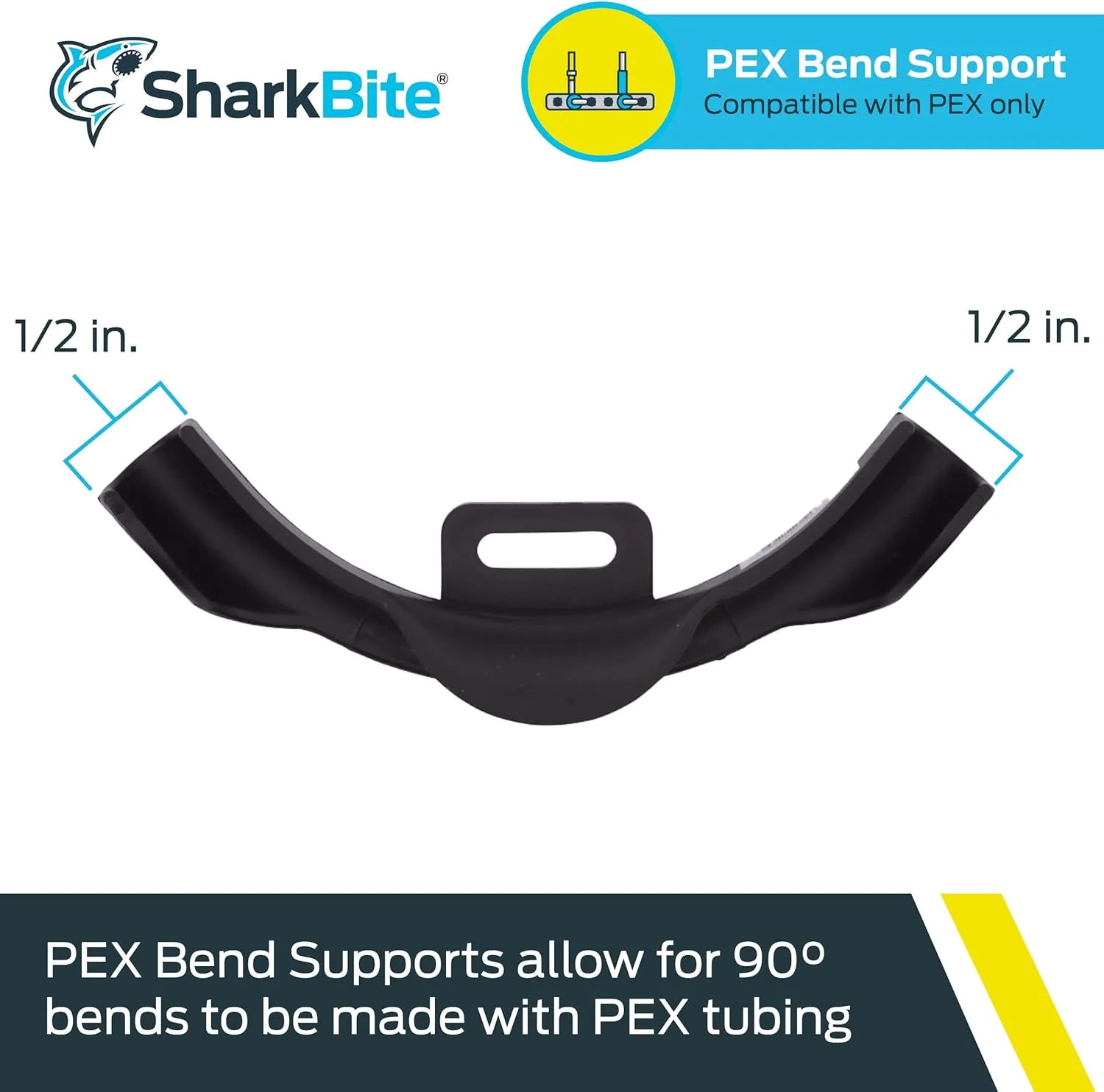 نگهدارنده خم پلیمر SharkBite 23050 با اندازه 1/2 اینچ به همراه براکت
