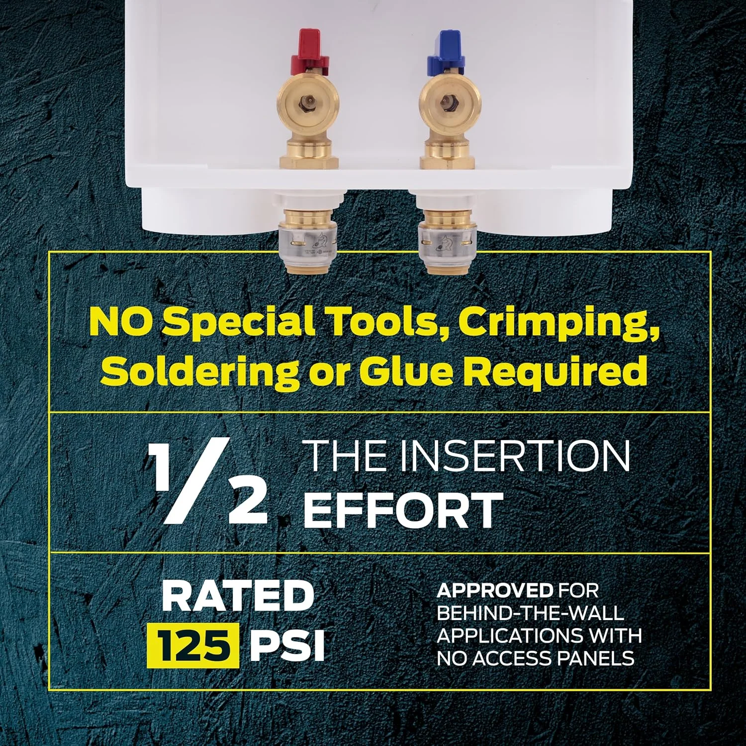 جعبه خروجی ماشین لباسشویی SharkBite سایز 1/2 اینچ در 3/4 اینچ MHT، اتصالات لوله کشی برنجی فشاری، لوله PEX، مس، CPVC، مدل 24763