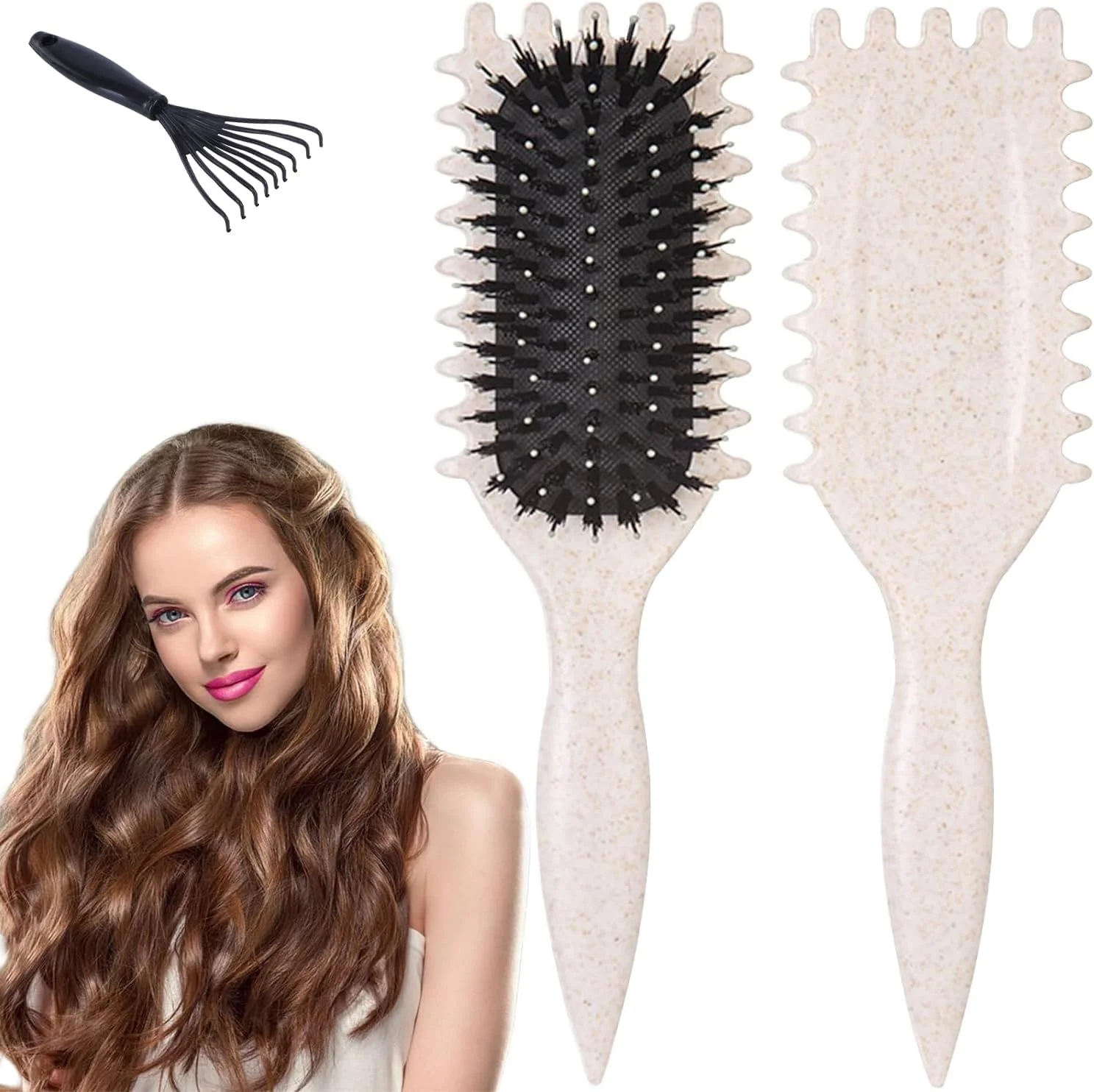 برس فر کننده مو YSYONBOE، برس مو، شانه فر کننده، برس باز کننده گره برای موهای فر، بلند و خیس برای زنان، مردان و کودکان