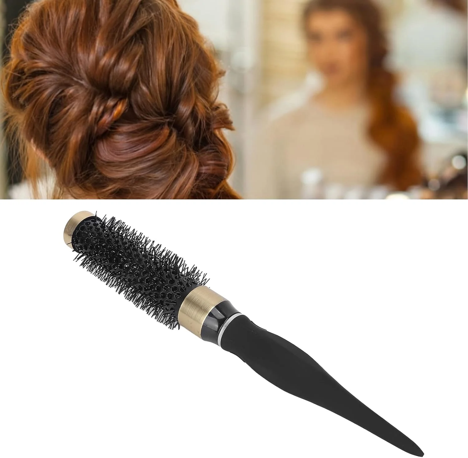 برس گرد حالت دهنده مو YAYOYO، ابزار آرایشگری آلومینیومی با موهای نایلونی برای خشک کردن و حالت دادن موی زنان و مردان - پخش روغن های مو، جلوگیری از الکتریسیته ساکن، طراحی توخالی