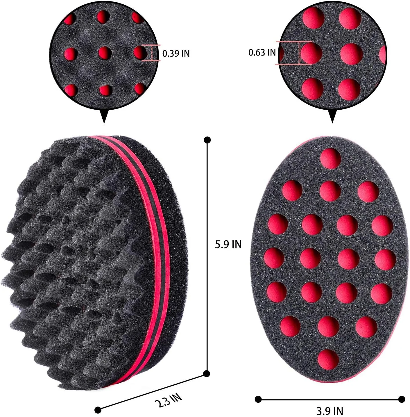 اسفنج موی مجیک توییست YEZEY، ست 3 عددی شامل برس اسفنجی با سوراخ های بزرگ، دستکش اسفنجی فر کننده مو برای مردان و زنان به همراه شانه فلزی آفرو (17 سانتی متر)