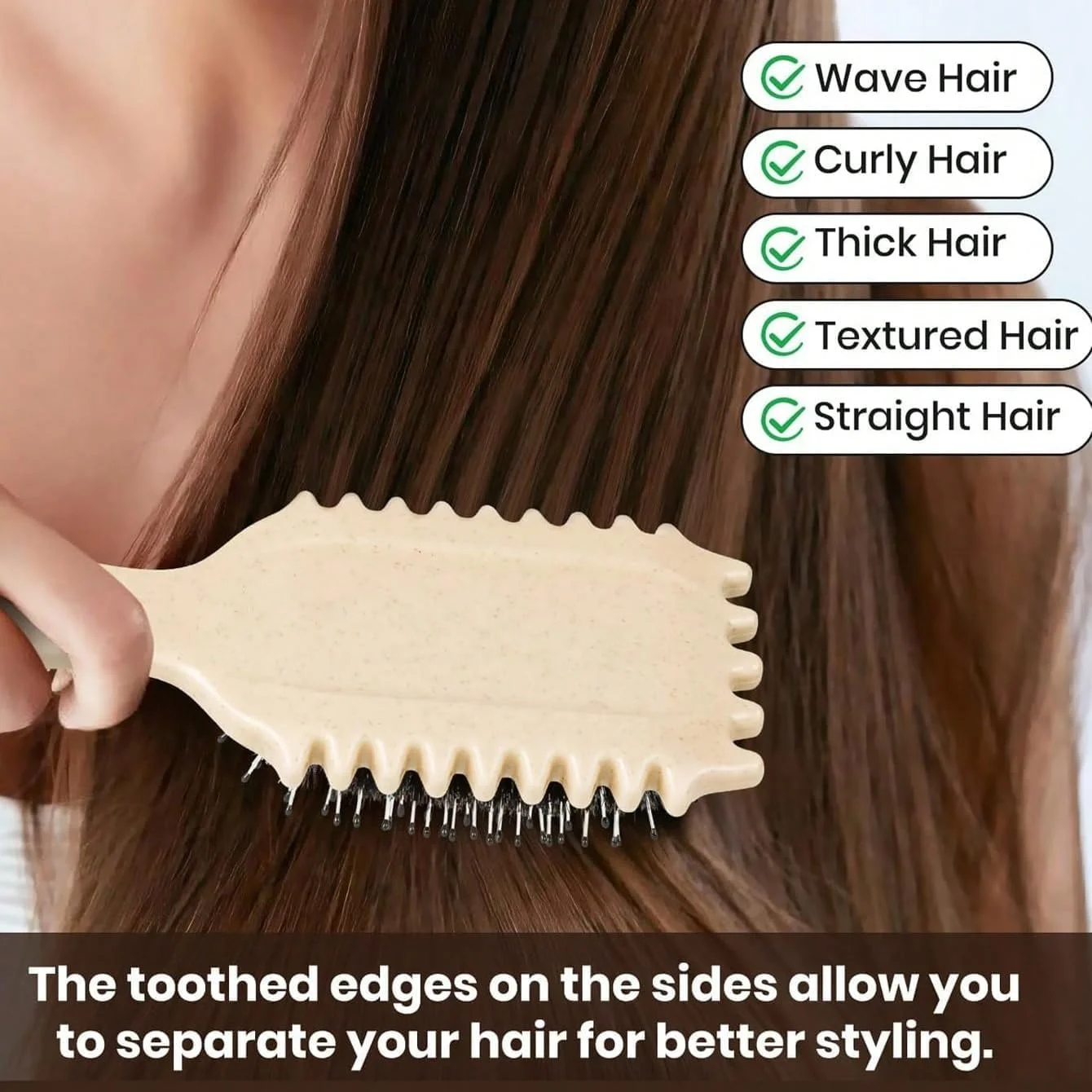 برس فر کننده مو YSYONBOE، برس مو، شانه فر کننده، برس باز کننده گره برای موهای فر، بلند و خیس برای زنان، مردان و کودکان