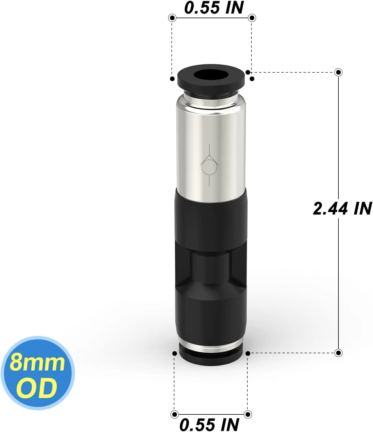 TAILONZ PNEUMATIC 8 mm black check valve with quick release for gas pipes, SPU check valve, 5 pieces