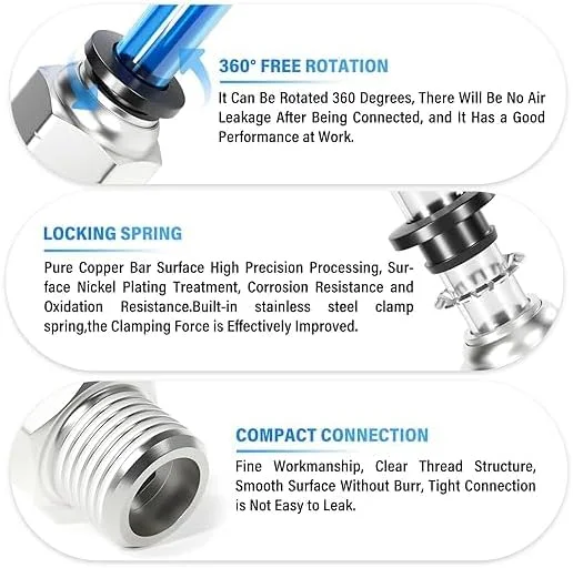 اتصالات پنوماتیک TAILONZ، نر مسی مستقیم، لوله 4 میلی‌متری OD x 1/4 BSP، اتصال فشاری PC4-02 (بسته 2 عددی)