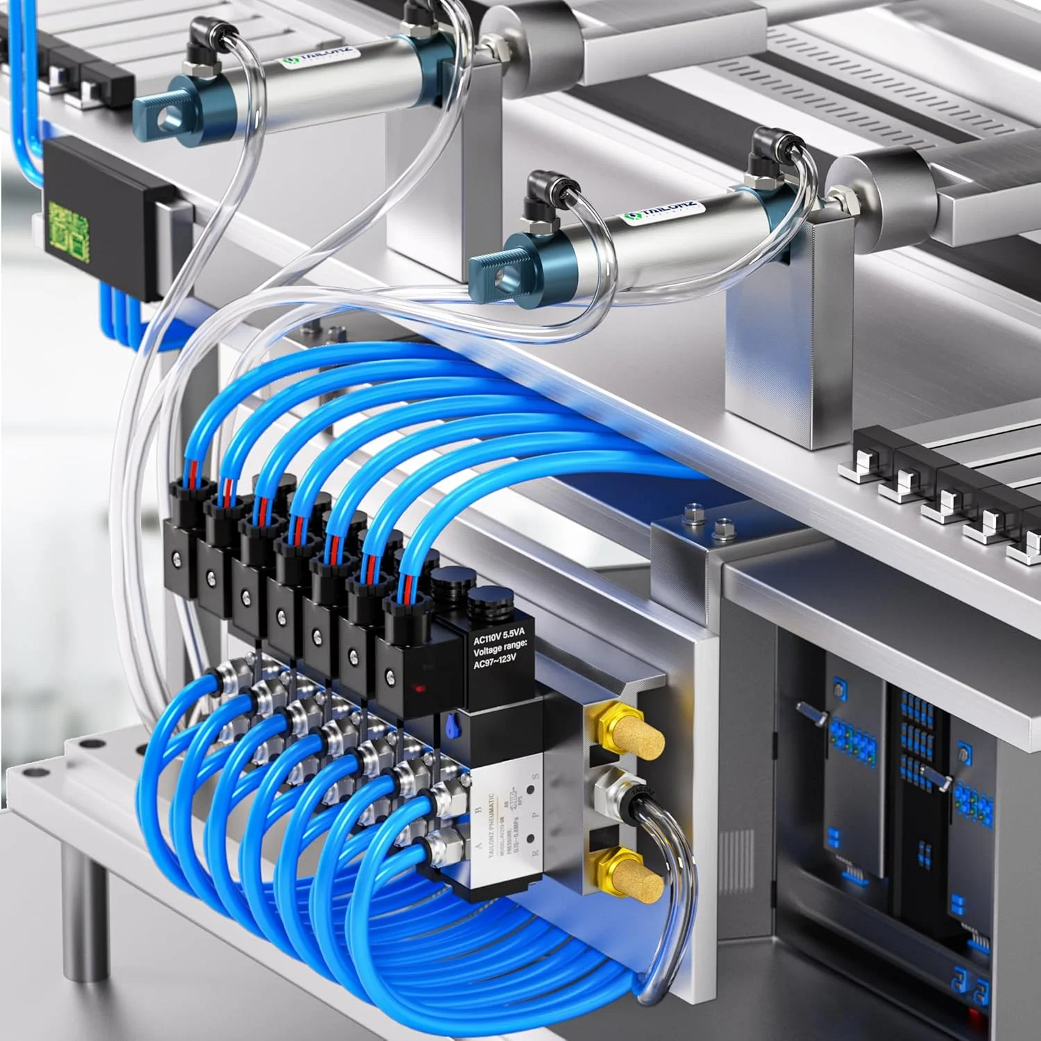 اتصالات پنوماتیک TAILONZ، ترکیبی از زانویی و مستقیم، لوله 6 میلی‌متری OD x رزوه 1/4 اینچ NPT، اتصالات فشاری PC6-N2+PL6-N2 (بسته 12 عددی)