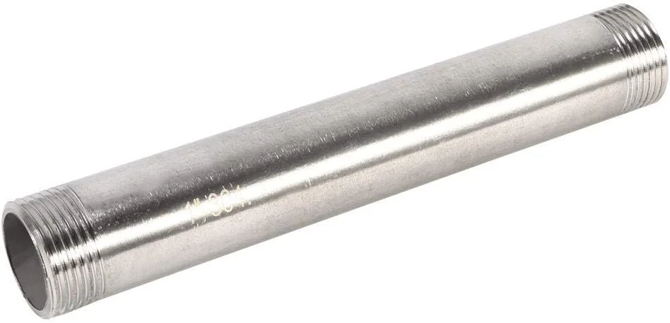 لوله های رزوه ای 1 اینچ استیل ضد زنگ SS304 200 میلی متر اتصال لوله BSP کوپلینگ لوله اتصال نر به نر برای لوله هوا لوله سوخت (DN25x1)