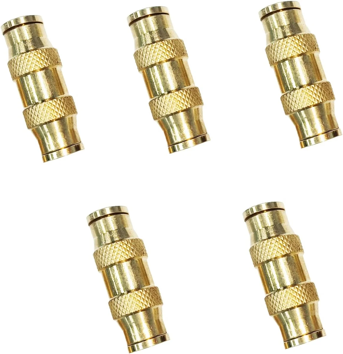 TL TOOLEGIN DOT Brass Push in Fitting, Air Brake Union, 3/8" Tube OD 5pcs