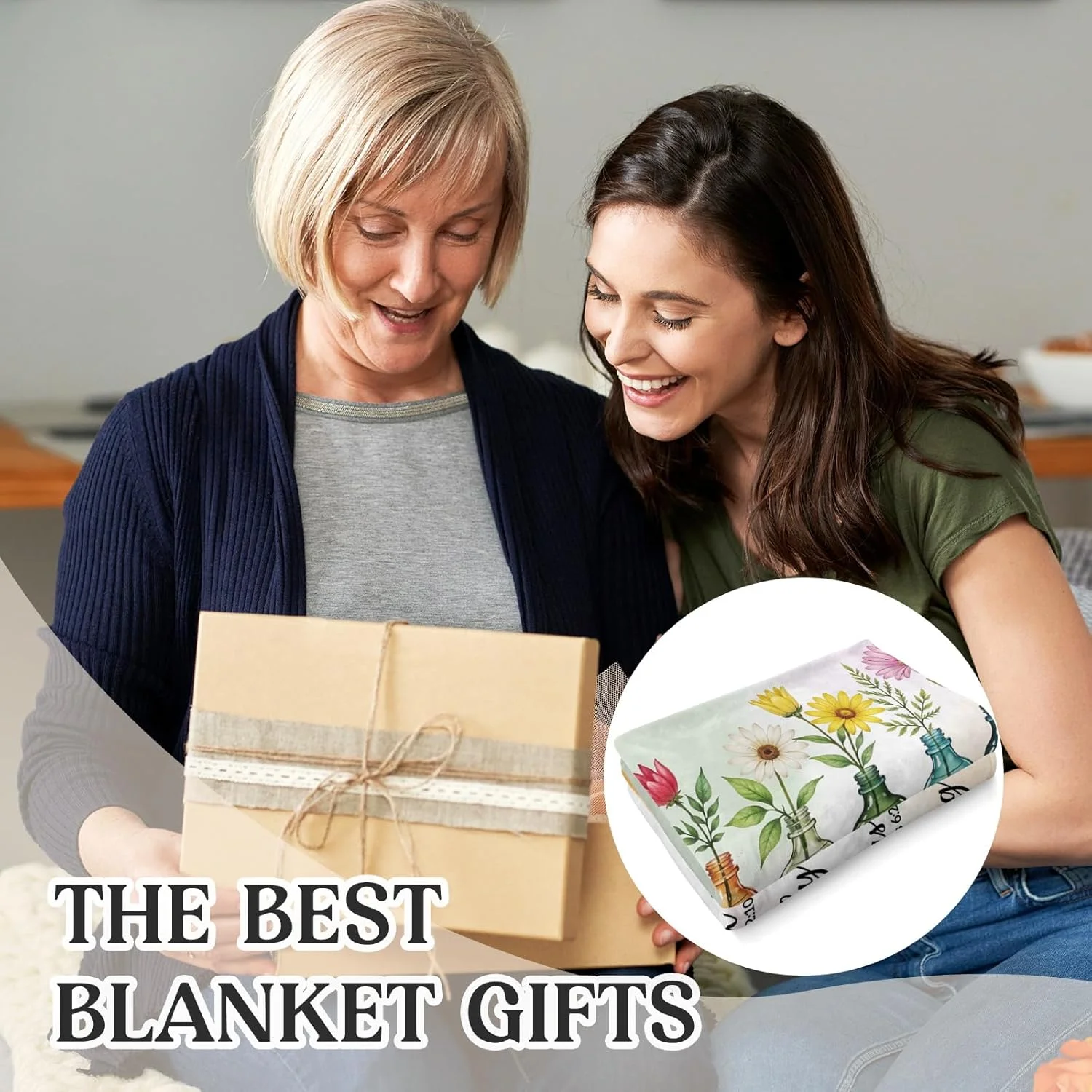 پتو طرح گل الهام بخش Einanmut، سایز یک نفره 157 x 132 سانتی متر، سبز