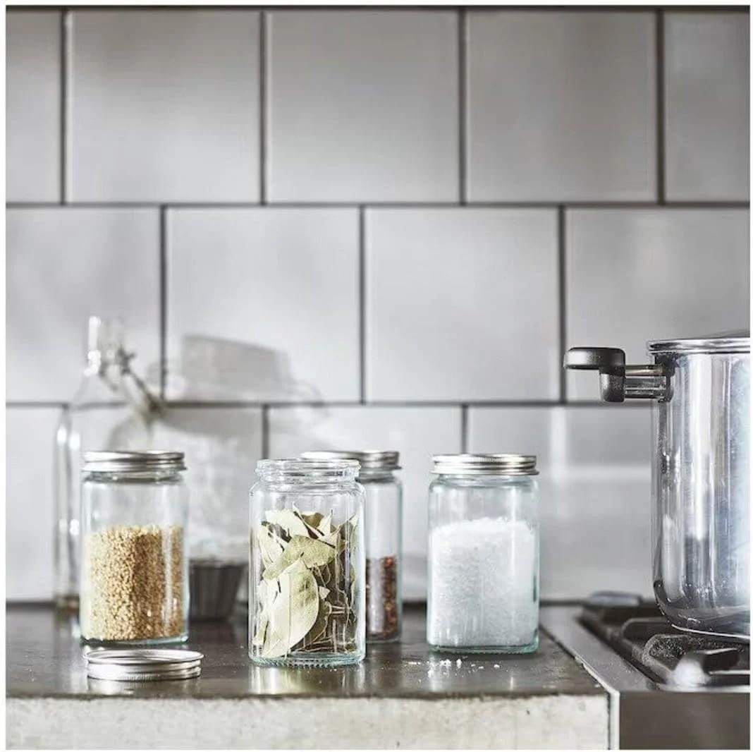 ایکیا CITRONHAJ ظرف ادویه، شیشه شفاف/استیل ضد زنگ، 35 سانتیلیتر (12 اونس) بسته 4 عددی ایکیا CITRONHAJ ظرف ادویه، شیشه شفاف/استیل ضد زنگ، 35 سانتیلیتر (12 اونس) بسته 4 عددی