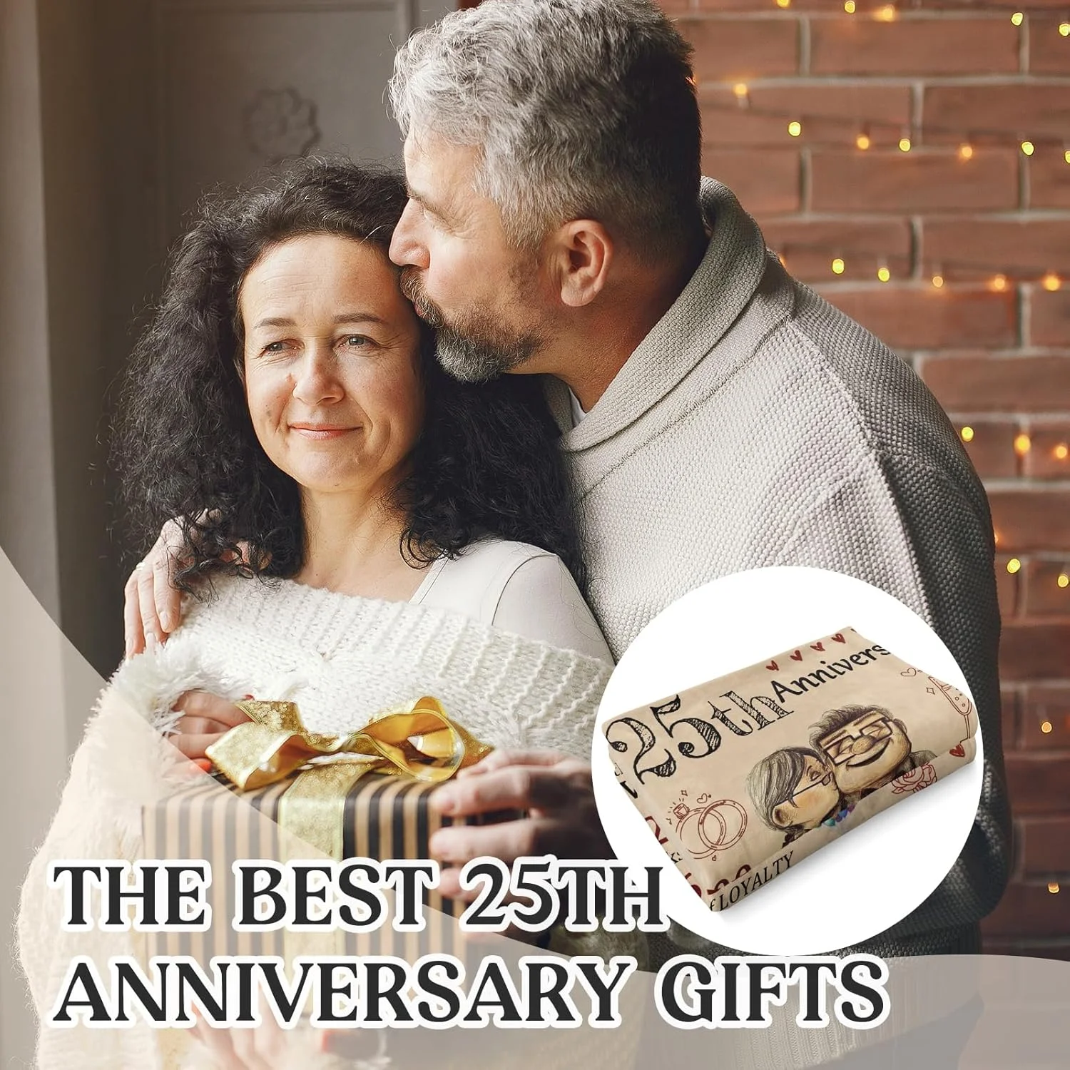 پتو هدیه سالگرد ازدواج 25 سالگی Einanmut برای همسر، پتو هدیه زوجین، هدیه تولد سالگرد ازدواج 25 سالگی برای همسر از طرف شوهر، هدیه سالگرد برای دوست دختر، بیست و پنج سال برای او