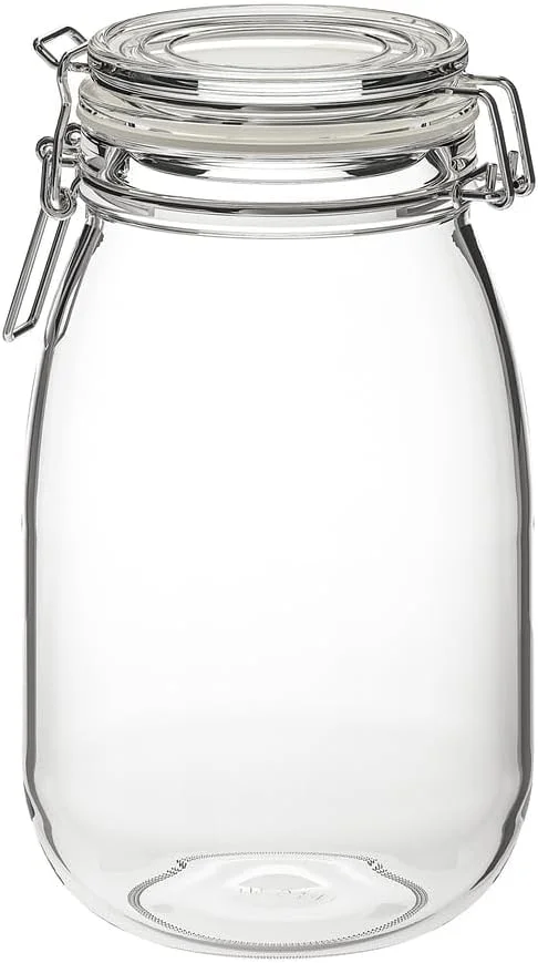 ظرف شیشه ای درب دار KORKEN، شفاف، 1.8 لیتر