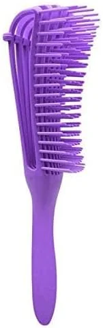 برس باز کننده گره مو SYBF (بنفش) - مناسب موهای فر، باز کننده گره مو برای موهای وز با بافت 3a تا 4c، مناسب موهای خیس/خشک/بلند و ضخیم، بهبود بافت مو - تمیز کردن آسان - (بنفش)