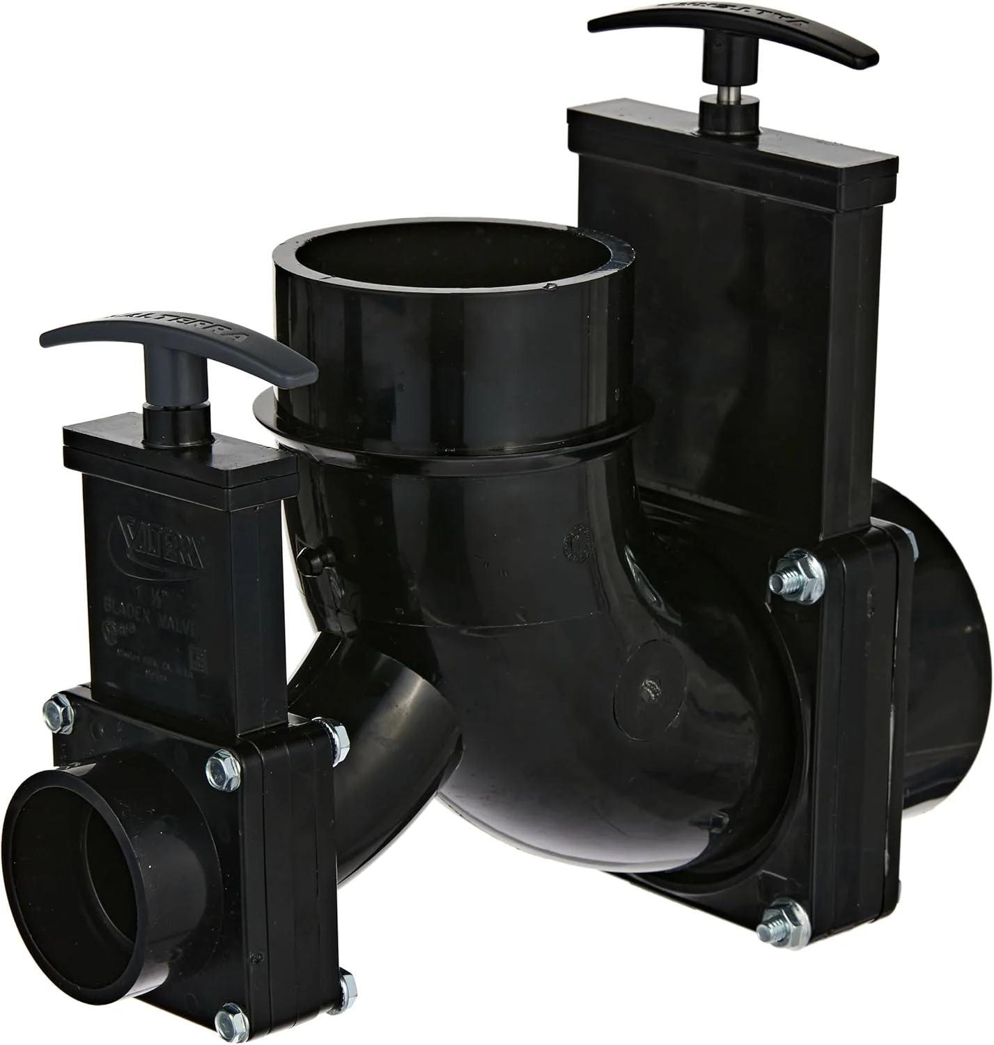 والو چرخشی دوگانه Valterra T81 Ell، هاب 3 اینچ x هاب 1-1/2 اینچ x خروجی Spigot 3 اینچ، مشکی