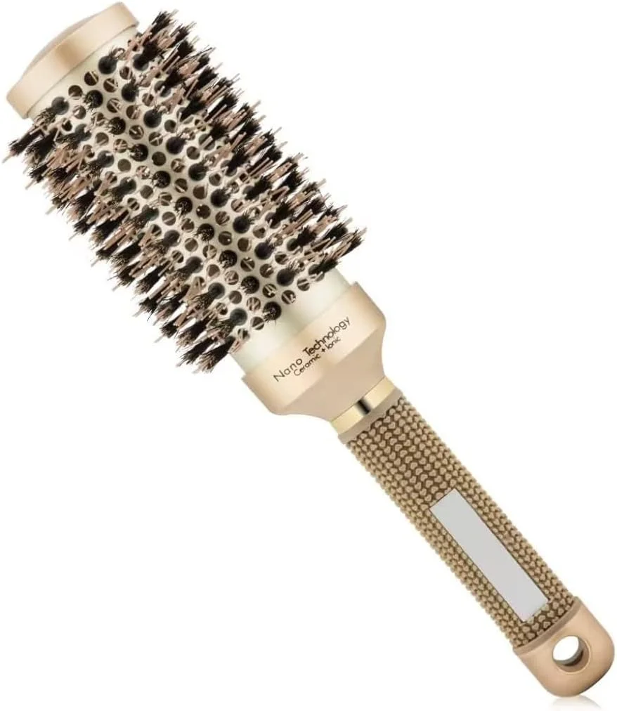 برس گرد حرارتی نانو یونی - برس فر کننده موی سرامیکی گرد 32 میلی متری برای خشک کردن، صاف کردن و حالت دادن مو | شانه موی یونی حرفه ای برای موهای بدون وز، صاف و حجیم، مناسب برای انواع مو