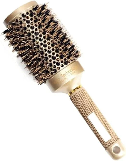 برس حرارتی نانو یونی گرد برای خشک کردن مو | برس سرامیکی حرفه ای حالت دهنده مو | برس فر کننده مو گرد | شانه گرد عالی برای خشک کردن، حالت دادن، صاف کردن، فر کردن (53 میلی متر)