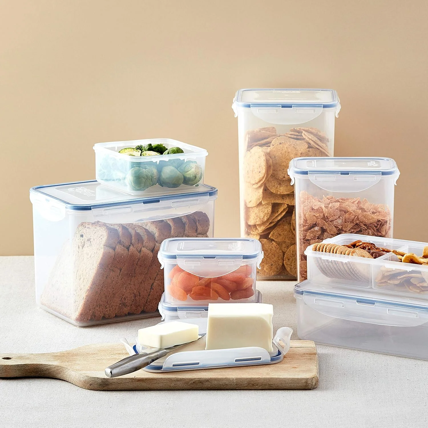 LocknLock Airtight Rectangular Tall Food Storage Container Pasta Box, Clear, 2L LocknLock Airtight Rectangular Tall Food Storage Container Pasta Box, Clear, 2L