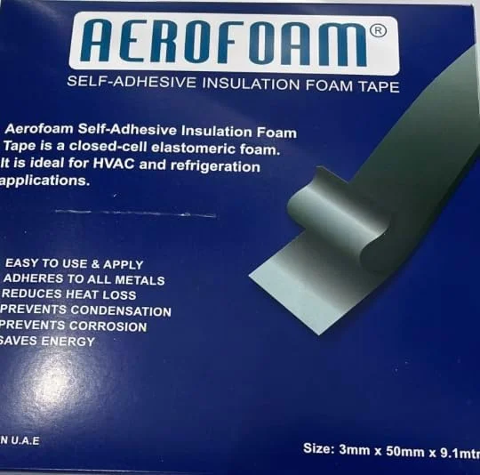 نوار فوم آیروفوم برای عایق لوله، درزگیری پنجره و در. درب کشویی، عایق صدا، نوار آب بندی درب، نوار آب و هوا، نوار آب بندی تهویه مطبوع 3 میلی متر × 50 میلی متر × 9 متر