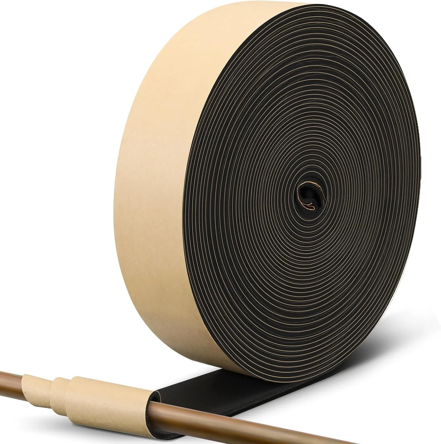 نوار عایق لوله، نوار عایق فوم لوله آب در فضای باز، فویل آلومینیومی خود چسب 2 اینچ در 32.8 فوت برای محافظت در برابر یخ زدگی زمستان و حفظ حرارت