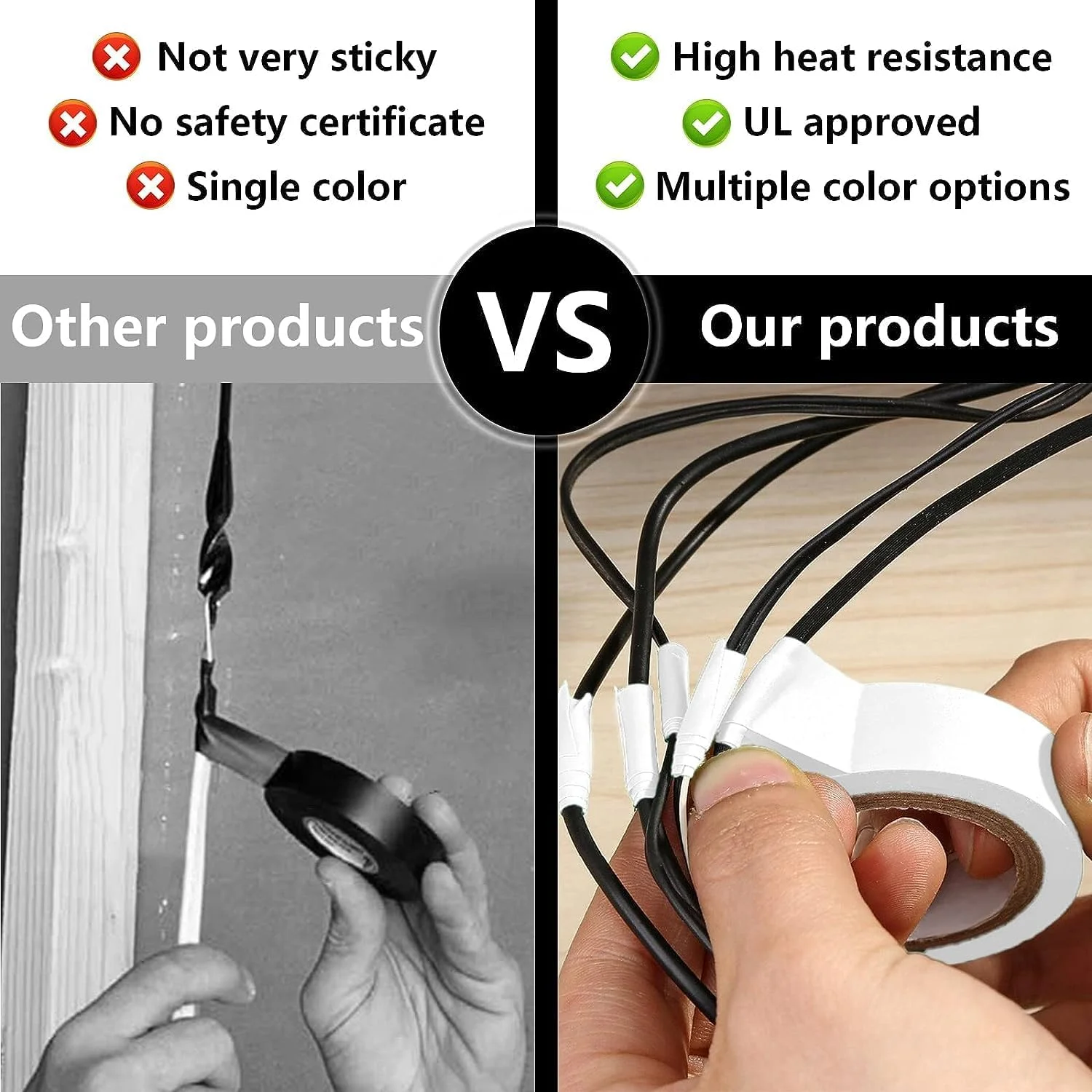 نوار چسب برق JieGuanG، 6 عدد نوار عایق سفید، نوار ضد آب 15 متری برای خودرو، سیم کشی مدار برق خودرو