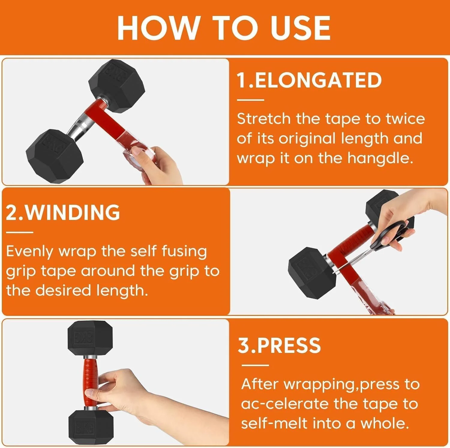 نوار سیلیکونی Joyzzz، 2 رول 2.5 سانتی‌متری در 3 متری خود چسب، نوار لاستیکی مقاوم در برابر حرارت بالا برای تعمیر نشتی لوله کشی، لوله شلنگ و عایق کابل (قرمز)