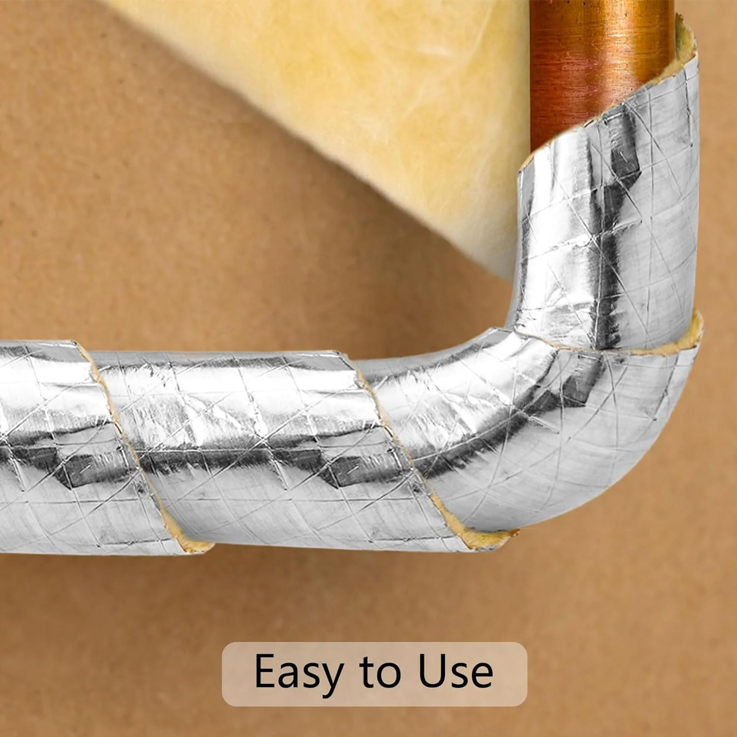 نوار عایق لوله فایبرگلاس با پشت فویل دار، نوار فوم عایق لوله، نوار عایق لوله سرامیکی آب برای عایق کاری لوله های داخلی و خارجی در هوای سرد، 10 متر، 2 عدد