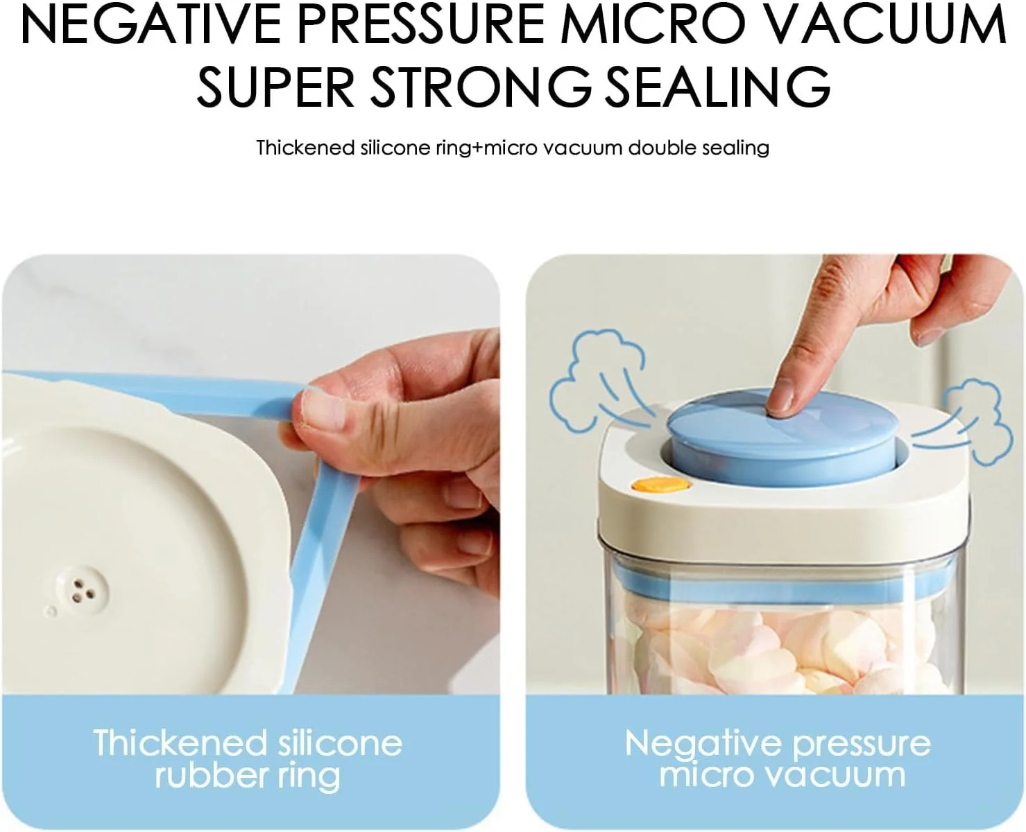 ظروف نگهداری مواد غذایی درب وکیومی NALACAL با حجم 1800 میلی لیتر - ظروف آشپزخانه ضد هوا و ضد نشت، ایده آل برای تازه نگه داشتن مواد غذایی، مناسب برای سازماندهی منزل و نگهداری طولانی مدت ظروف نگهداری مواد غذایی درب وکیومی NALACAL با حجم 1800 میلی لیتر - ظروف آشپزخانه ضد هوا و ضد نشت، ایده آل برای تازه نگه داشتن مواد غذایی، مناسب برای سازماندهی منزل و نگهداری طولانی مدت