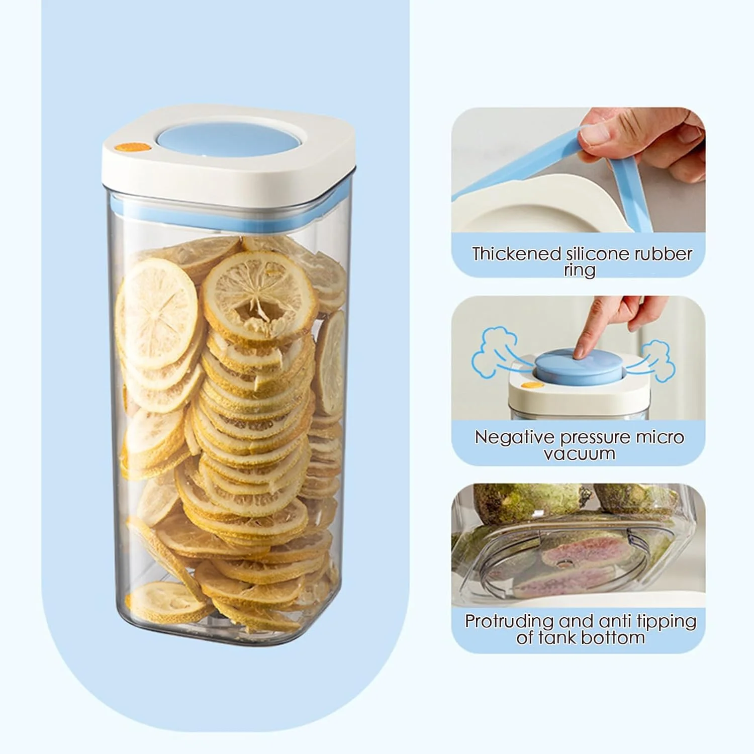 ظروف نگهداری مواد غذایی درب وکیومی NALACAL با حجم 1800 میلی لیتر - ظروف آشپزخانه ضد هوا و ضد نشت، ایده آل برای تازه نگه داشتن مواد غذایی، مناسب برای سازماندهی منزل و نگهداری طولانی مدت ظروف نگهداری مواد غذایی درب وکیومی NALACAL با حجم 1800 میلی لیتر - ظروف آشپزخانه ضد هوا و ضد نشت، ایده آل برای تازه نگه داشتن مواد غذایی، مناسب برای سازماندهی منزل و نگهداری طولانی مدت