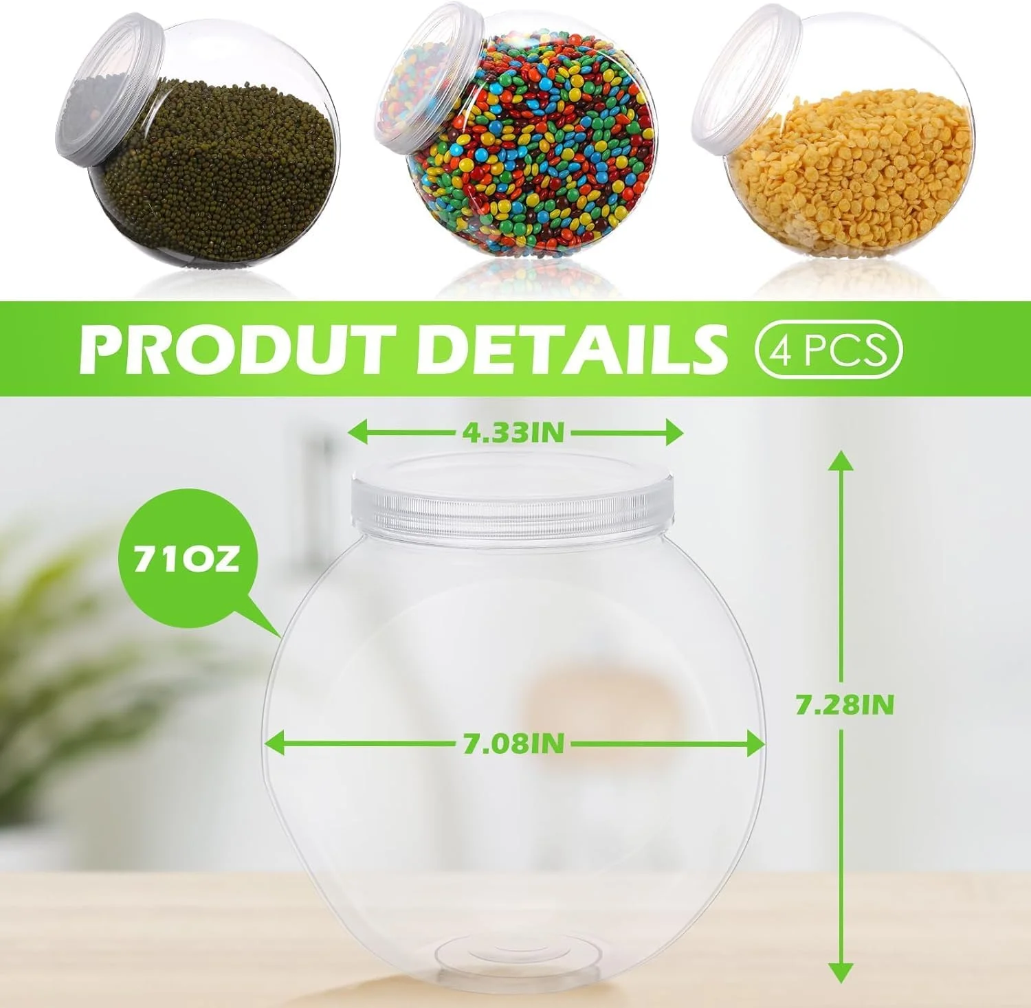 ظروف پلاستیکی آب نبات NALACAL، 2100 میلی لیتری، با درب، ظروف پلاستیکی شفاف کوکی برای پیشخوان آشپزخانه، ظروف آب نبات برای میز بوفه آب نبات، ست ظروف نگهدارنده آب نبات، ظرف آب نبات برای میز مهمانی، نگهداری لباس (2 عدد) ظروف پلاستیکی آب نبات NALACAL، 2100 میلی لیتری، با درب، ظروف پلاستیکی شفاف کوکی برای پیشخوان آشپزخانه، ظروف آب نبات برای میز بوفه آب نبات، ست ظروف نگهدارنده آب نبات، ظرف آب نبات برای میز مهمانی، نگهداری لباس (2 عدد)