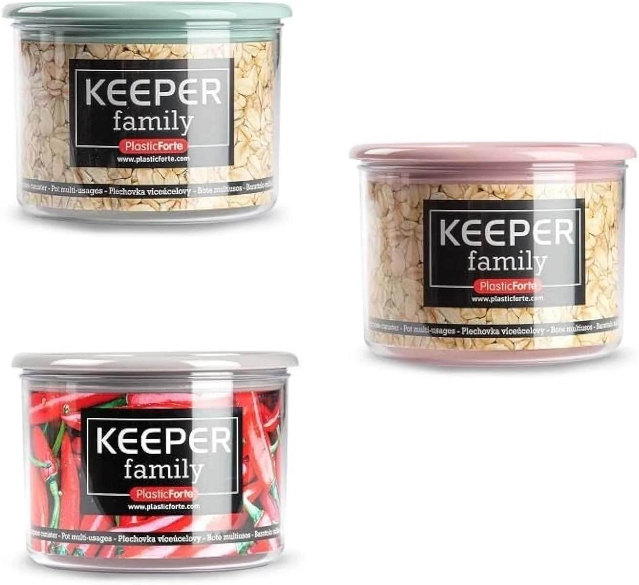 ظرف چند منظوره پلاستیک فورته 500 میلی لیتر - جا حبوباتی 11x11x8 سانتی متر - درب شفاف و رنگارنگ