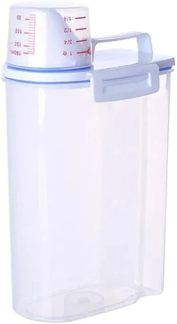 ظرف نگهداری برنج و مواد غذایی با درب پیمانه دار داخلی - بدون BPA - سازمان دهنده مواد غذایی خشک و انبار - 2.5 لیتر