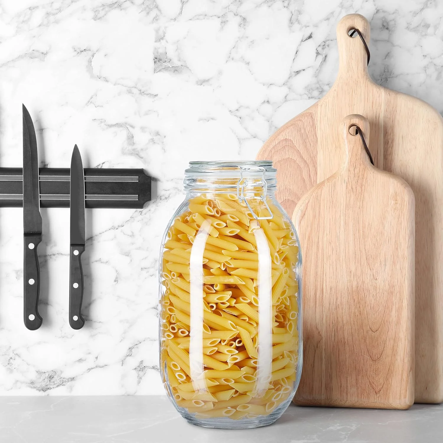 شیشه نگهداری Relaxdays، 3 لیتری، با درب گیره ای، برای ترشی، کنسرو و نگهداری مواد غذایی در انبار، شفاف، 80% آهن 10% سیلیکون