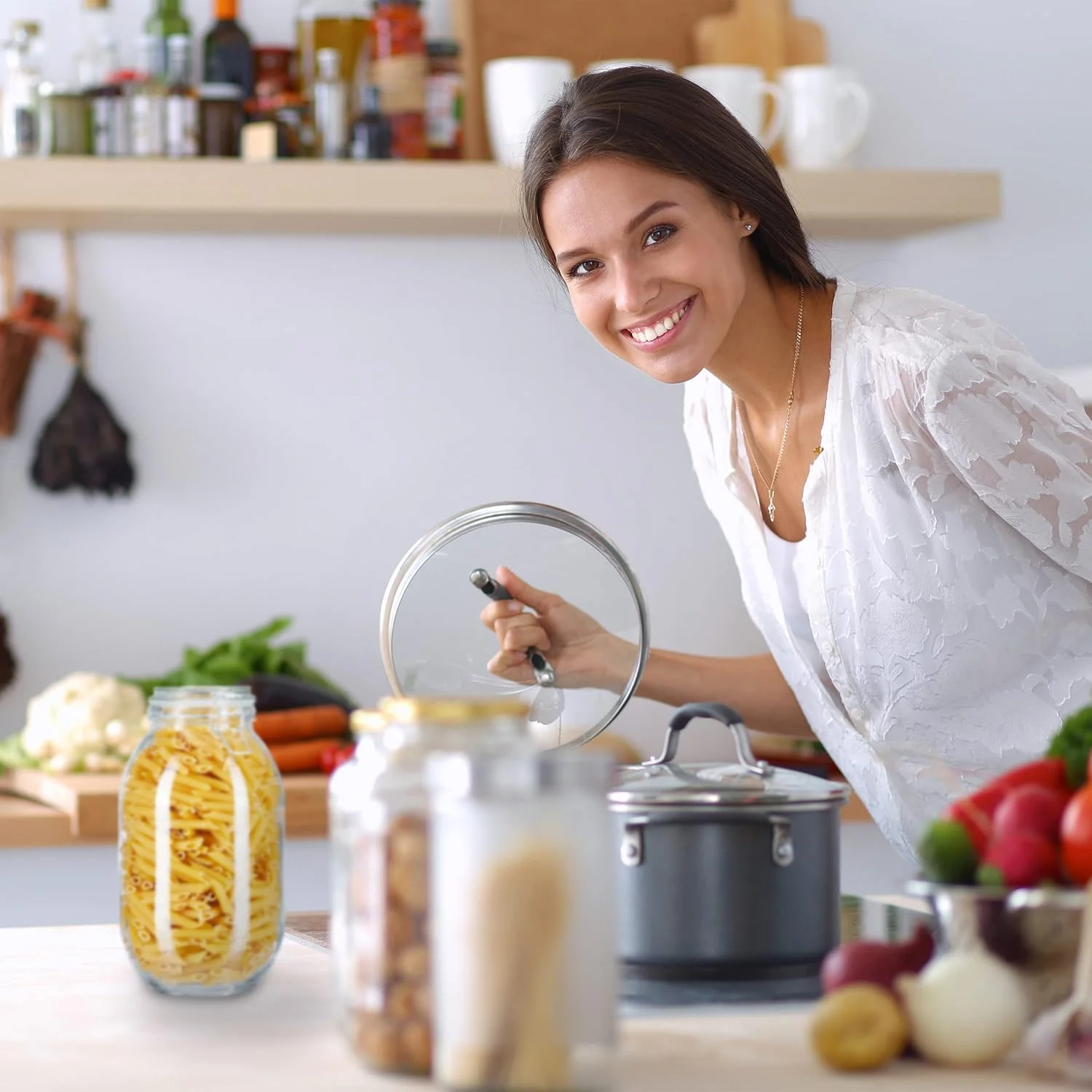 شیشه نگهداری Relaxdays، 3 لیتری، با درب گیره ای، برای ترشی، کنسرو و نگهداری مواد غذایی در انبار، شفاف، 80% آهن 10% سیلیکون