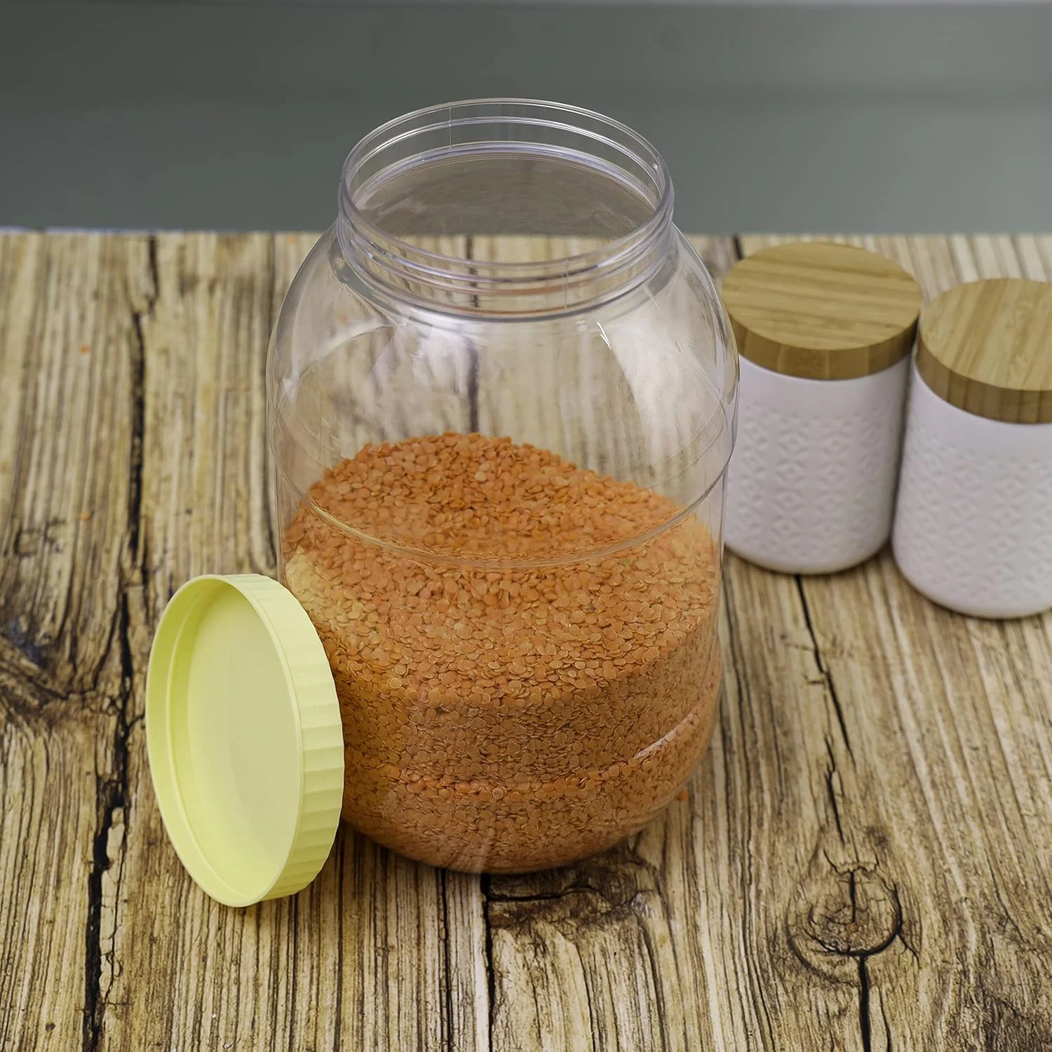 ظرف گرد 5 لیتری رویال فورد با درب، ظرف پلاستیکی - نگهداری آسان برای نگهداری ادویه جات، میوه های خشک، کشمش، شکلات، ایده آل برای آشپزخانه ظرف گرد 5 لیتری رویال فورد با درب، ظرف پلاستیکی - نگهداری آسان برای نگهداری ادویه جات، میوه های خشک، کشمش، شکلات، ایده آل برای آشپزخانه