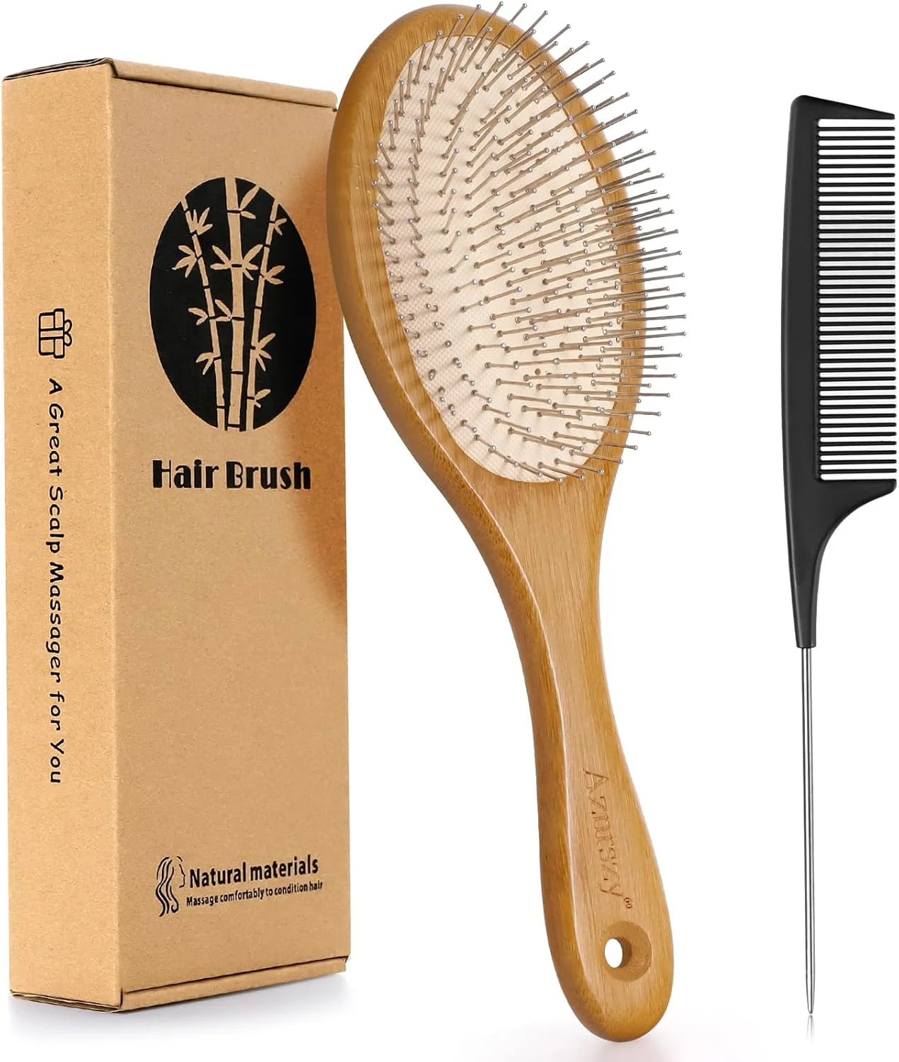 برس باز کننده گره مو، برس خشک و تر برای موهای فر و ضخیم با بالشتک هوا و موهای استیل ضد زنگ، شانه برس برای ماساژ سر/تحریک پوست سر/رشد مو/مراقبت روزانه مو (بیضی) برس باز کننده گره مو، برس خشک و تر برای موهای فر و ضخیم با بالشتک هوا و موهای استیل ضد زنگ، شانه برس برای ماساژ سر/تحریک پوست سر/رشد مو/مراقبت روزانه مو (بیضی)