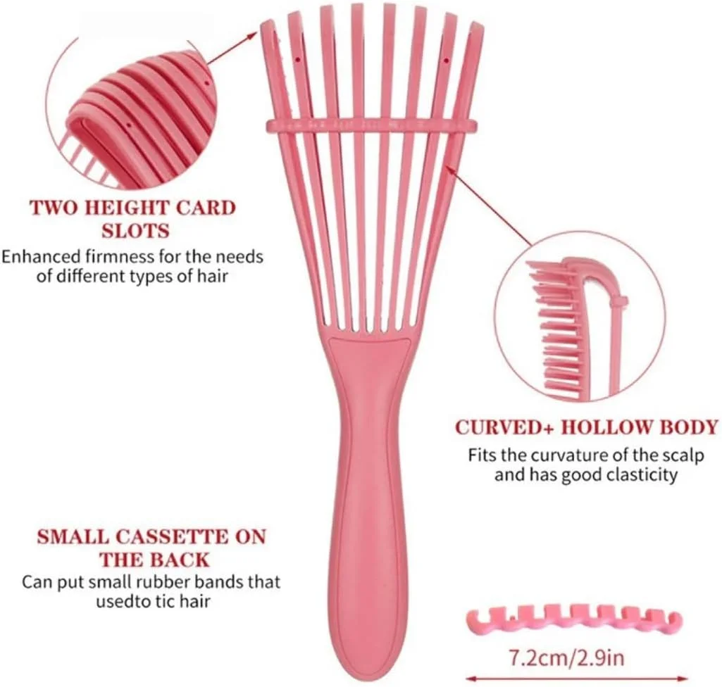 برس باز کننده گره مو برای موهای فر، مجعد و خیس، برس با دندانه های قابل انعطاف، صورتی برس باز کننده گره مو برای موهای فر، مجعد و خیس، برس با دندانه های قابل انعطاف، صورتی